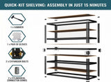 Garage Storage Shelves Heavy Duty 2400 lbs, 72"H Metal Storage Shelves Adjustable 5 Tier Shelving 96486943