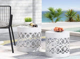 Outdoor Metal S/2 end table 73606.00WHI