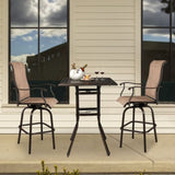 Patio Bar Height Table, All-Weather Cast Aluminium Square Bar Bistro Table with 2" Umbrella Hole, 72740322