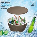 ZNTS Outdoor Cooler Table, Height-Adjustable Outdoor Cool Bar w/ 8 Gallon Beer and Wine Cooler, 90343573