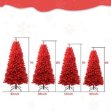 Artificial 6ft Red Christmas Tree with 804 PVC Branch Tips, Hinged Premium & Foldable Base for 90920459