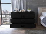 Bethage 3-Drawer Dresser Black Wengue B06280071