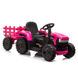 ZNTS 12V Kids Ride On Tractor with Trailer, Battery Powered Electric Car w/ Music, USB, Music, LED W2181137658