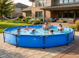 12FT*30IN Round Above-Ground Pool with Blue Iron Frame 90602046