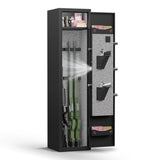 ZNTS High-Security Steel Rifle Cabinet - 4-5 Gun Capacity, Electronic Lock, Solid Bolts, Dual Alarms, W2746P205442