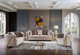 Thick Velvet Fabric Upholstered Chair Made With Wood in Beige B009P153972