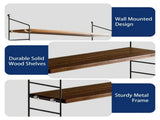 3-Tier Wall Shelves with Adjustable Shelf, Wood Storage Shelf Books, Room Decor, Hanging Shelf 29653601