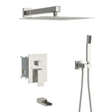 Shower System with Waterfall Tub Spout,10 Inch Wall Mounted Square Shower System with Rough-in W124381914