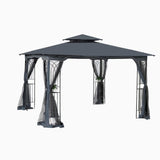 ZNTS 10x10 Outdoor Patio Gazebo Canopy Tent With Ventilated Double Roof And Mosquito net 98489857