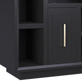 67 inch TV Stand Console for TVs up to 80 inches, No Assembly Required, Black Finish GL-B108P160200