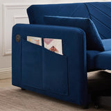 MH" Sleeper Sofa Bed w/USB Port, 3-in-1 adjustable sleeper with pull-out bed, 2 lumbar pillows and W1193137591