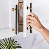 ZNTS T Bar Drawer Knobs Closet Pulls Kitchen Cabinet Door Handles Black Gold 08176915