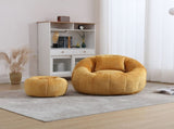 UNITED WE WIN Modern Bean Bag Chairs, Comfy Round Chair for Adults with Ottoman, Leisure Single Sofa W1568P361698