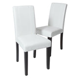 Urban Style Solid Wood Leatherette Padded Parson Chair, White, Set of 2 T2574P164535