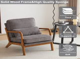 Low Arm Accent Chair - Light Gray Corduroy Upholstered Indoor Lounge Chair, Compact Single Seater 44914714