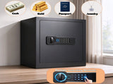 Steel Safe Security Cabinet, Fingerprint & Digital Password Unlock, with Alarm & Silent Mode, for 69207234