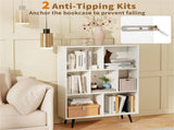 7 Cube Bookcase 3-Tier Modern Storage Organizer with 4 Metal Legs Bookshelves 68770112