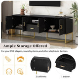 U-Can Modern TV Stand for TV up to 70 Inches,TV Cabinet with 1 Drawer, 2 Cabinets and Metal Legs, N724P198472B