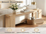 71" Long Farmhouse Console Table, Narrow Entryway Table with Bottom Storage Shelf 36453536