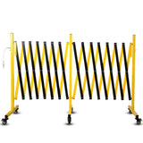 Metal Expandable Barricade, 23FT Traffic Barricade with Casters, Retractable Security Gate, Portable 02824182