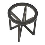 Modern simple coffee table, tempered coffee table solid wood base round transparent 09076037
