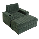 42" Oversized Chaise Lounge Indoor,Faux Rabbit Fur Sofa Bed with Storage Ottoman and N723P232726F