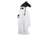 5ft Black & White Umbrella Ghost Halloween Decoration with 100 Warm White LED Wire Lights, 30V 3.6W 46739640