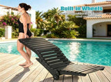 HDPE In-Pool Lounge Chair with Rear Rolling Wheels, 450 LBS Capacity S-Curve Ergonomic Pool Chaise 61390513