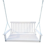 Front Porch Swing with Armrests, Wood Bench Swing with Hanging Chains,for Outdoor Patio ,Garden W49543722
