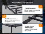 Black Queen Size Floating Platform Metal Bed Frame - 14 Inch Height, Built-in LED Strip Light & 74755139