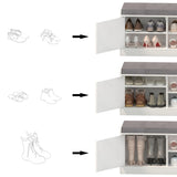 Shoe Storage Bench with 2 Door Cabinet, Entryway Bench with Shoe Storage, Shoe Bench with Cushion, W760P206351