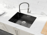 Stainless Steel Kitchen Sink, 23x19 Single Bowl, Undermount Handmade Sink in Black, with US 22229091