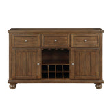 ZNTS Cherry Finish Traditional Style 1pc Server of Drawers Storage Cabinet w Adjustable Shelf 8-Bottle B011113352