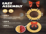 48in Pre-Lit Outdoor Christmas Wreath Decoration, LED Metal Holiday Decor for Home Exterior, Garden 11045968