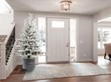 4.5FT Flocked Christmas Tree Pot Base, 150 Warm White LED Lights, 720 Tips, PEPVC Branches T3637P343839