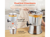 2.1 Gallon Beverage Dispenser with Spigot, Stainless Steel and Plastic Drink Dispenser with Ice 95762021