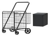 Extra Large Shopping Cart,Grocery Cart on Wheels, Foldable Utility Shopping Carts with Double Basket 06936271