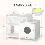 ZNTS Cat litter box enclosure for bathroom, Hidden Litter Pet Washroom with Divider, Indoor Cat House for W1687P251061