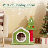 ZNTS 24in Christmas Cat House Cat Bed Cave, Soft Plush Christmas Nest Holiday Decor for Indoor Cats 64956948