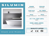 Bright LED Bathroom Mirror 36" x 28" Front Side Light, 5 Mins Defog, Full HD Reflected, 3 Colors T3177P296170