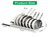 Adjustable Carbon Steel Sliding Cookware Storage Rack, Anti-Rust Pull Out Pan Lid Holder for Cutting 27997751