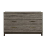 ZNTS Contemporary Styling 1pc Dresser of 6x Drawers with Antique Bar Pulls Two-Tone Finish Wooden Bedroom B01167248