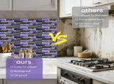 24 Sheets Peel and Stick Backsplash Marble Wall Tiles Waterproof Oilproof Purple Glossy Imitation 03610989