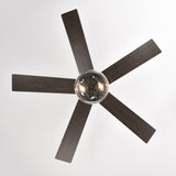 ZNTS 52-inch 5-blade Lighted Ceiling Fan with Remote Control , Glass Shade --Matte 60763048