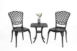 Bistro Set 3 Piece Rustproof Cast Aluminum Patio Furniture Sets 2 Chairs and 1 Round Table Outdoor, W640P251292
