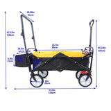 ZNTS folding wagon Collapsible Outdoor Utility Wagon, Heavy Duty Folding Garden Portable Hand Cart, Drink W22747804