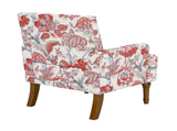 Accent Chair, Floral Armchair, Nailhead Trim, Red and white Decor, Solid Wood Legs, Farmhouse 38974784