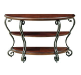 ZNTS Traditional Style Brown Cherry 1pc Sofa Table Open Bottom Shelf Ornate Design Living Room Furniture B011P184986