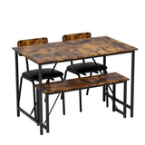 4 Piece Dining Table Set, Kitchen Table and 2 Chairs for 4 with Bench for Home, Kitchen, Living W578P150068