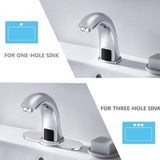 ZNTS Automatic Sensor Touchless Sink Faucet with Deck Plate, Chrome Vanity Faucets, Hands Free DSAT620CH